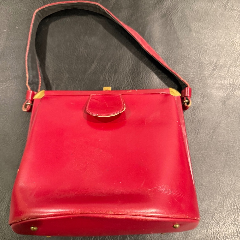 Vintage Red Leather Purse